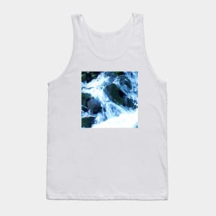 River flow ,fern, ferns, leaves,  rocks, vegetation, flow, river, water, turquoise, island, paradise, adventure, foam, blue, navy, aqua, stones, summer, rain, xmas, holidays Tank Top